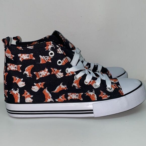 🔥Hot topic woman's corgi print high tops New - Picture 6 of 6